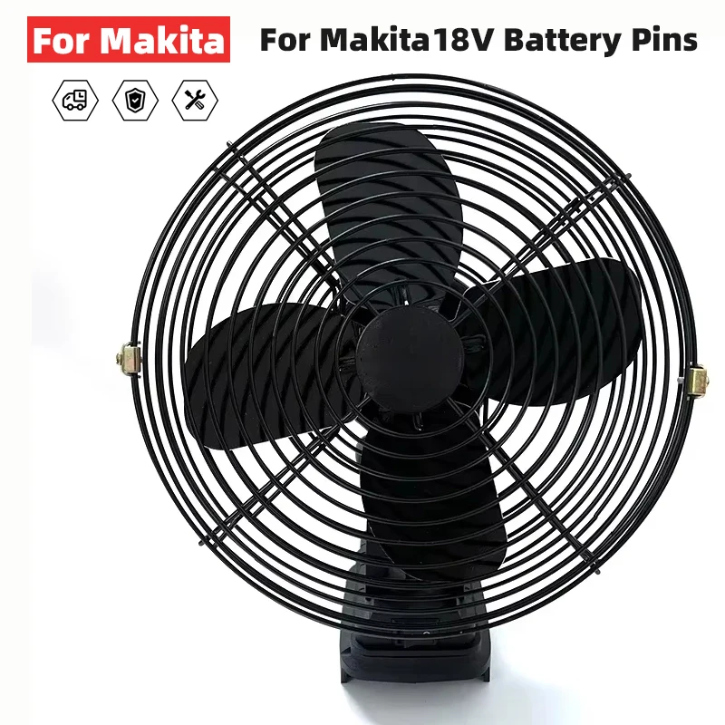 For Makita18V Battery Pins Fan Cordless Portable Fan 3 Speed Strong Airflow Low Noise Adjustable Angle Cooling Fan