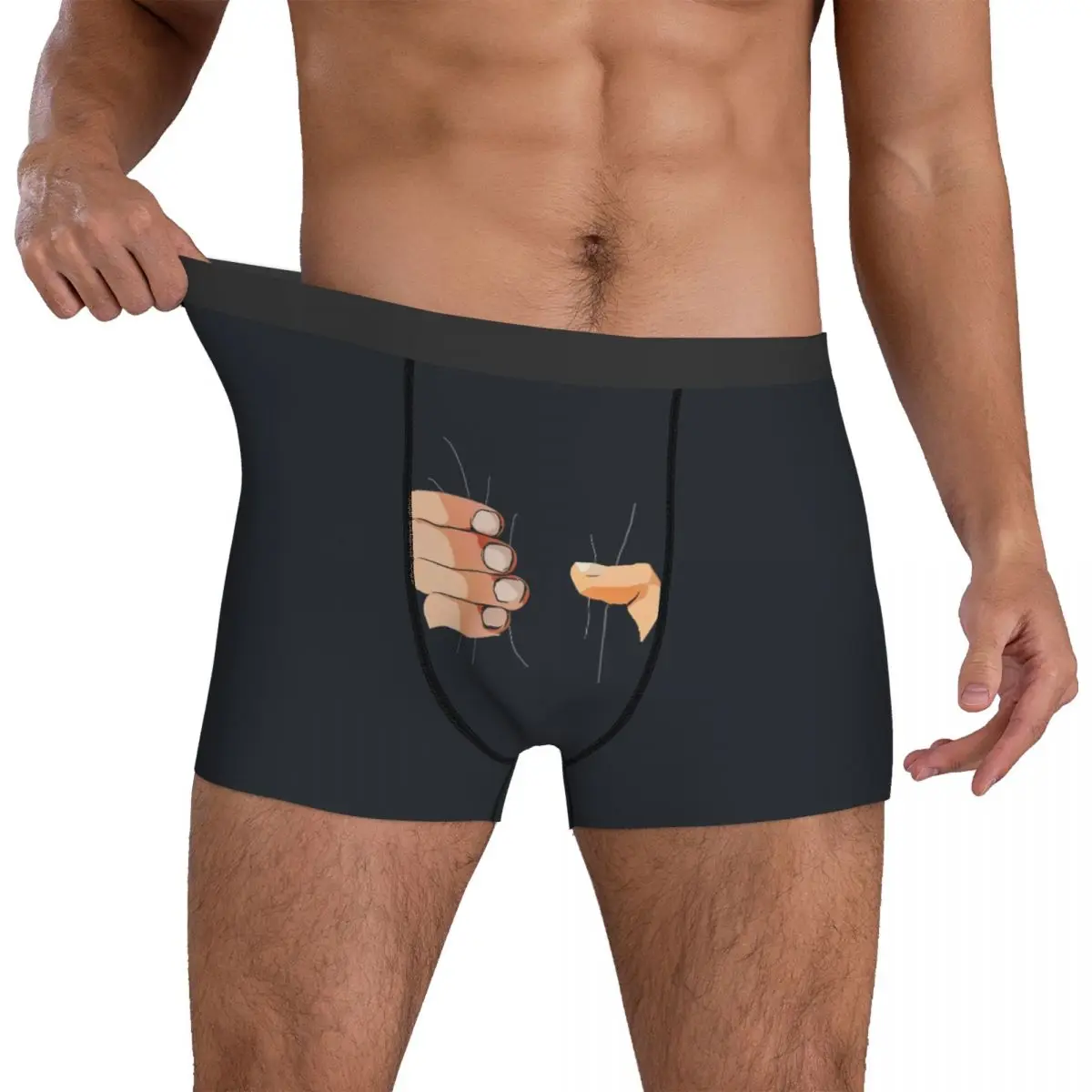 

Hand Squeezing Shorts Briefs Underwear Hot Sale Males Elastic Boxershorts Print Large Size Panties