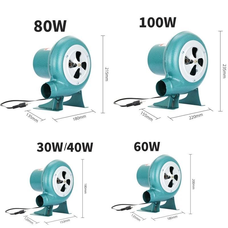 dwan DC12V 30/40/60/80/100W Grillventilator, BBQ Mini Blacksmith Forges Gebläseventilator