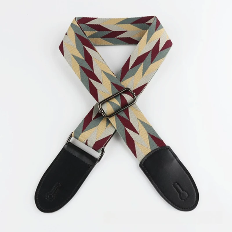 Classical Ethnic Style Widened Shoulder Strap 5CM Multi-color Rhombus Guitar Bass Print Strap Guitar Accessories