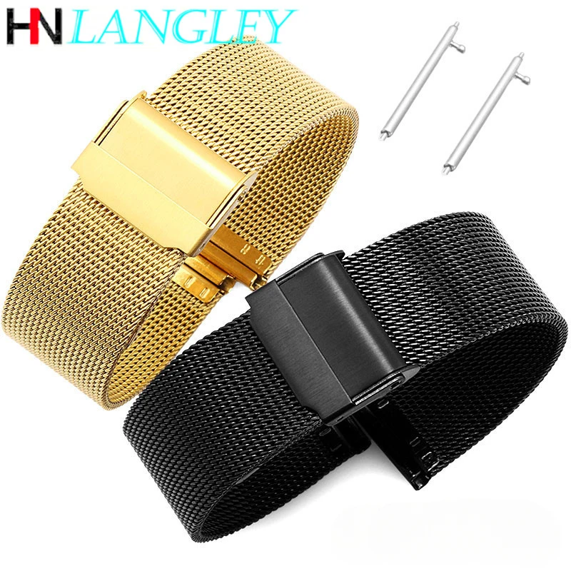 General Use Quick Release Watch Band Stainless Steel 06 Line Mesh Bands Milanese Strap Universal Watch Band 16/18/20/22 12-24MM