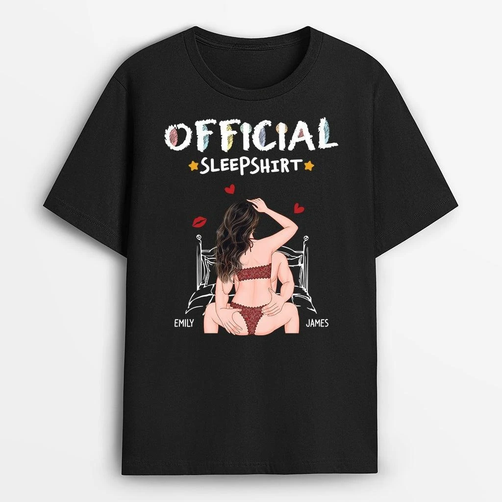 Chemise de nuit officielle personnalisée pour couple, t-shirt assorti, drôle et sexy, pour hommes et femmes, ample et respirant