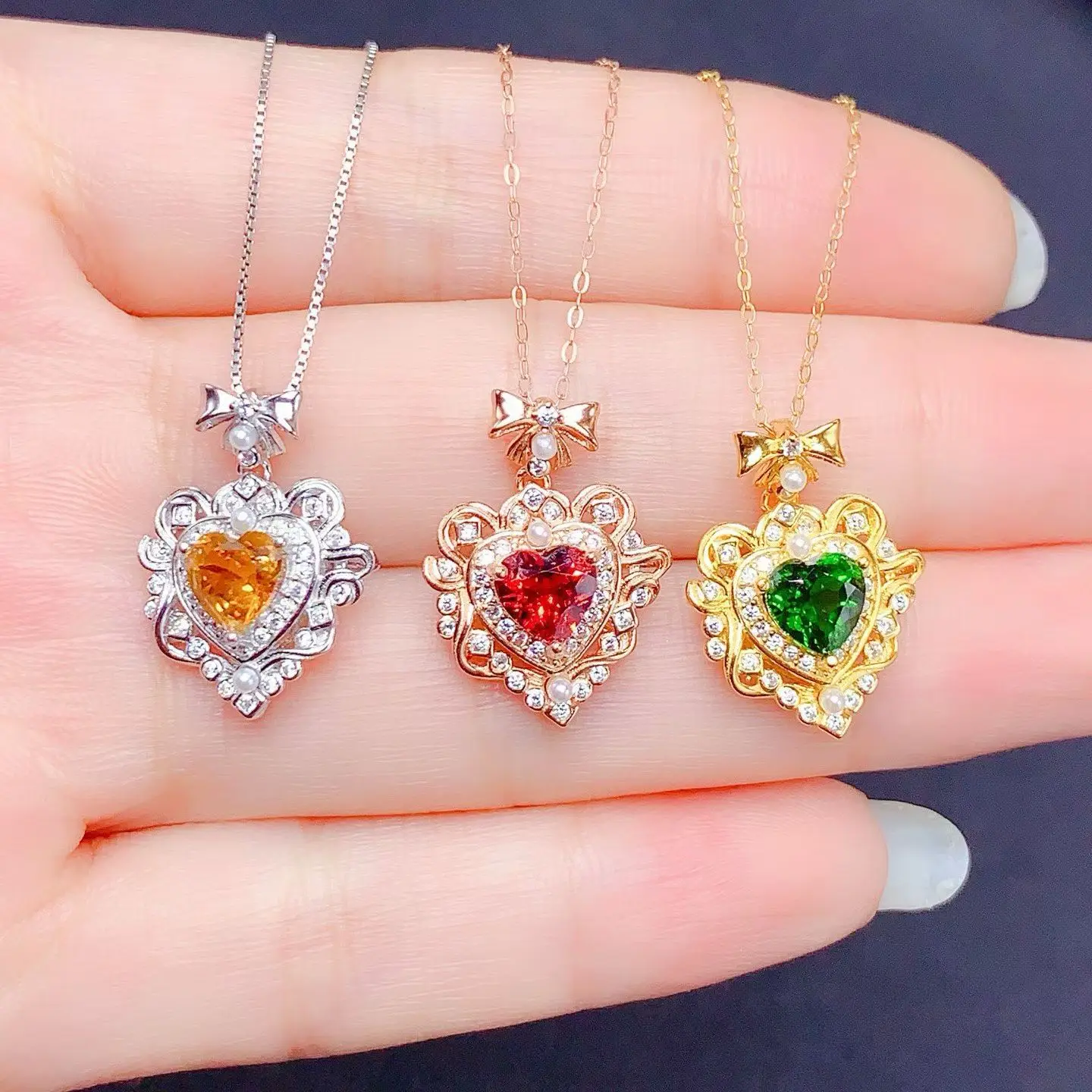 

Романтический кулон из драгоценного камня в форме сердца 925 пробы, кулон из натурального граната, 6 мм, натуральный серебряный кулон с диопсидом, настоящие серебряные украшения с цитрином