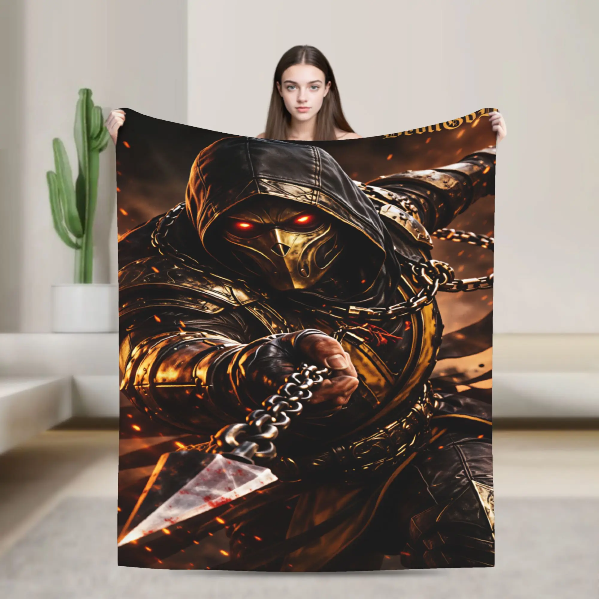 M-Mortal Kombat  Blanket Quality Soft  Throw Blanket Winter Picnic Couch Chair Funny Bedspread