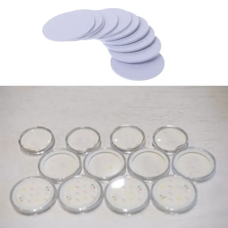 10 Pieces 215 Cards Diameter 25 mm/ 0.98 Inch Coin Rewritable Blank White 215 Cards