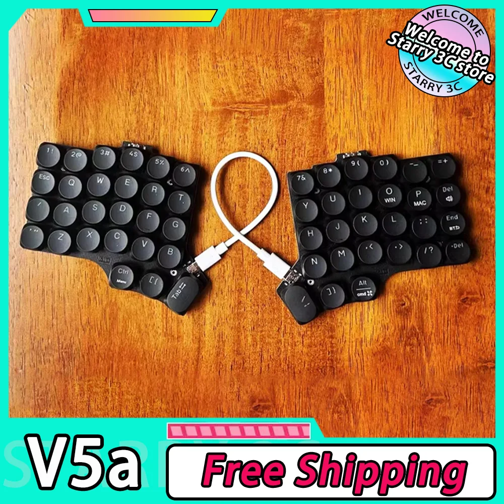 V5a Split Keyboard Wired Low Profile Switch 54 Keys RGB Customized Ergonomics Support QMK VIAL Split Keyboard PC Gamer Accessory