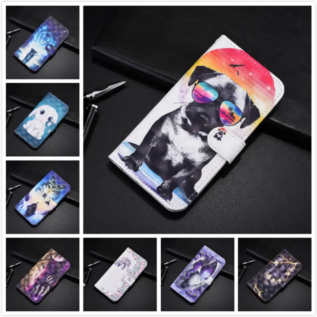 

3D Painted Flip Wallet Case For Samsung A12 A10 A21S A40 A50 A42 A41 A51 A71 A52 A72 A32 A20S A10S Funda Cards Protective Cover