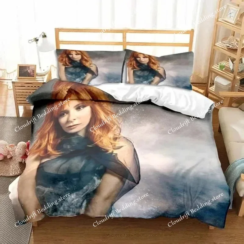 Duvet Cover Pillowcase Mylène Farmer Bedding Set Adult Boys Girls Bedroom Decoration Children Gift Single Double Large Size