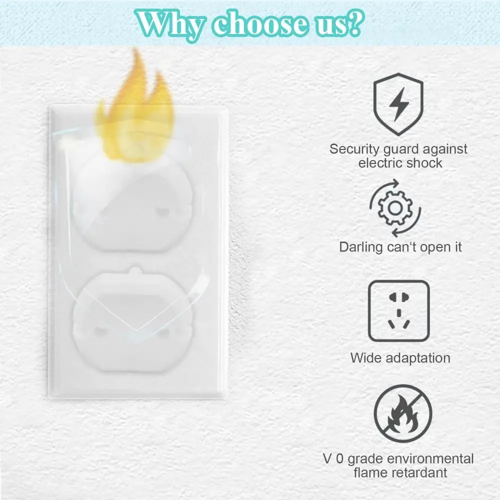 

New Plastic Electric Outlet Cover White Two Phase Safe Lock Cover Plug Protection Unisex Safety