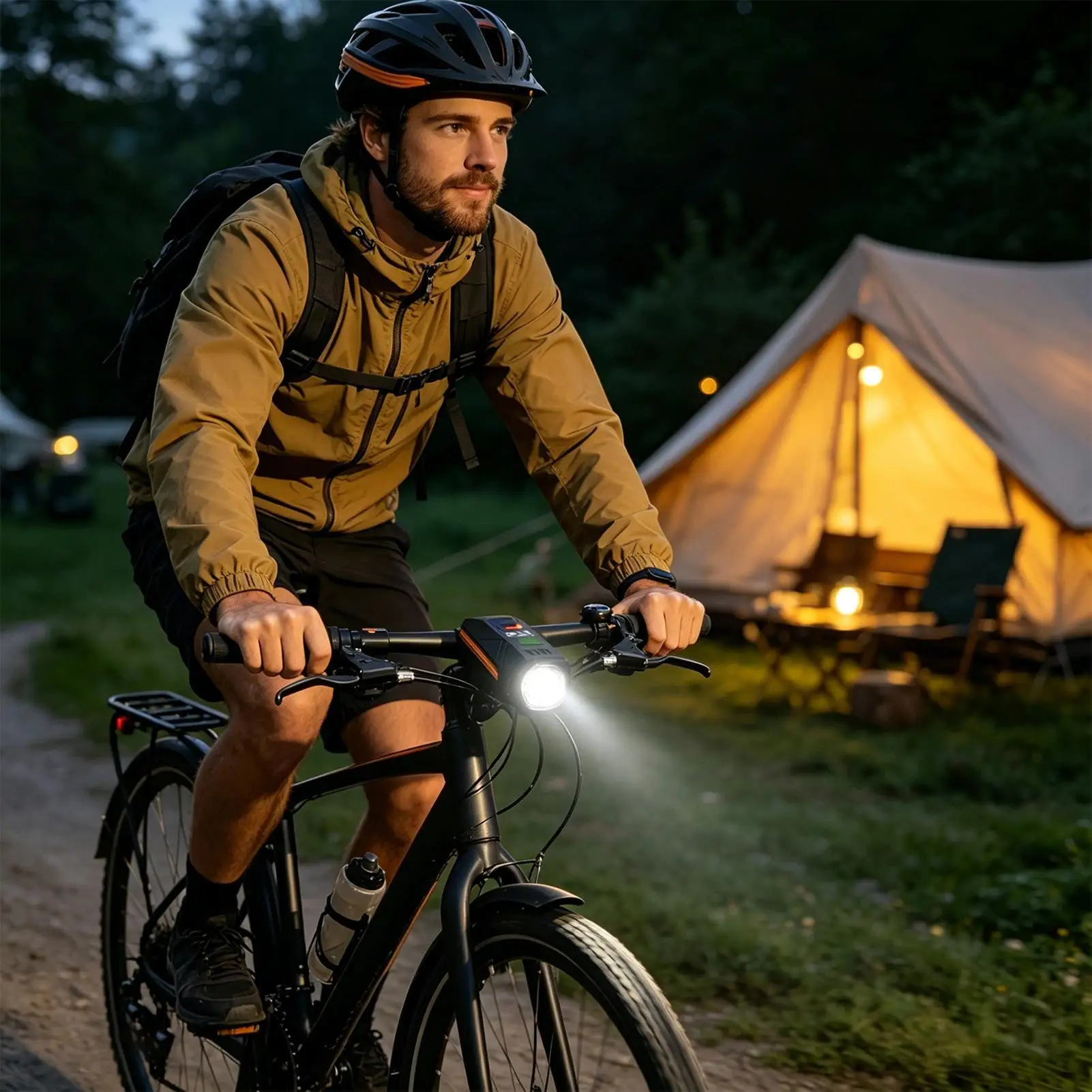 Headlight For Bike 5 Modes Digital Display Cycling Lamp Waterproof Mountain Bike Light For City Streets Mountain Trails