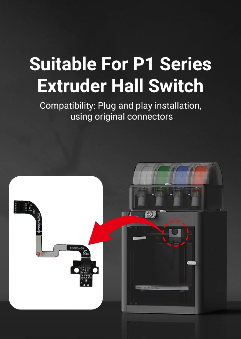 Für Bambu Lab P1S Sensor P1P Hall-Schalterplatine 3D-Drucker Extruder Filament-Sensor Ersatzteile mit Pneumatik – Detail 3