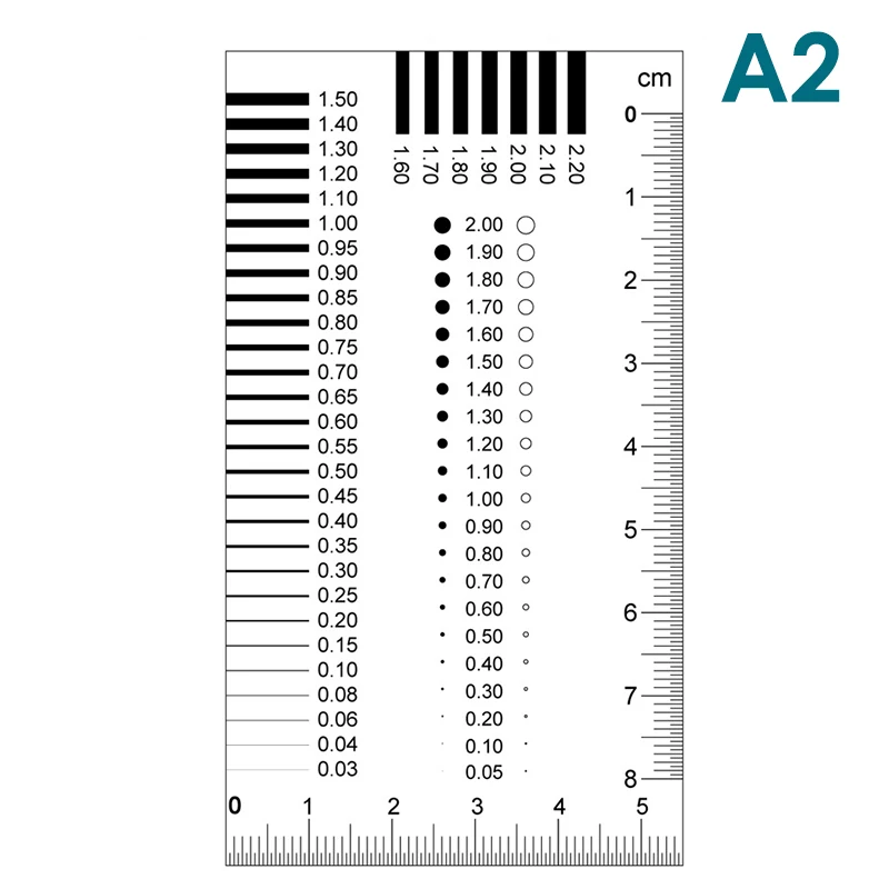 90x55mm Measuring Pass Badge Gauge Stain Card Point Gauge Wire Gauge Transparent Film Ruler Stain Crack Contrast Ruler