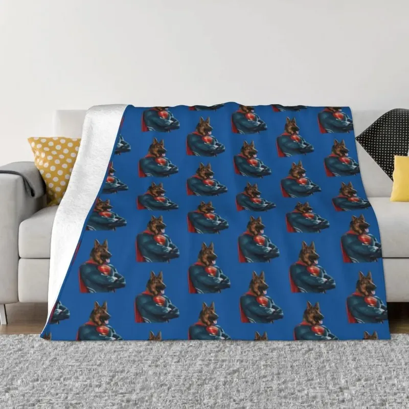 

German Shepherd Baby Blanket Flannel Spring Autumn Animal Collage Super Soft Throw Blanket for Bed Outdoor Bedspread