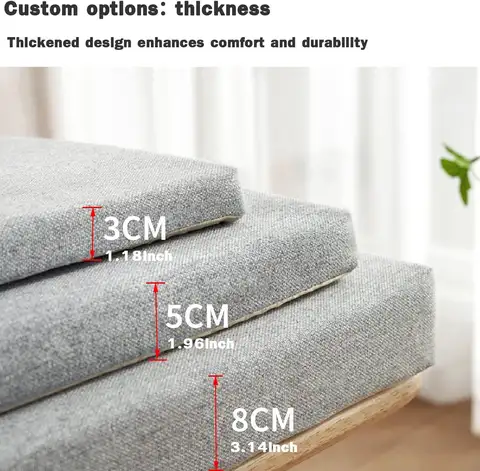 Custom Bench Cushions Chair Seat Sofa Pillow Bay Window Cushion Indoor Outdoor Cushions for Garden Bench Seat Swing Backseat