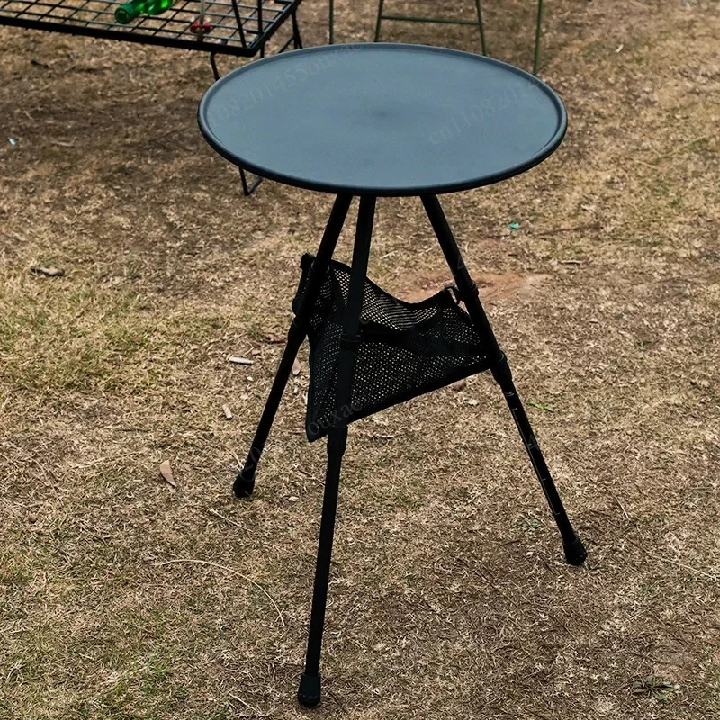 

Detachable Round Camping Table Adjustable Height Ultralight Portable Outdoor Garden Travel Desk