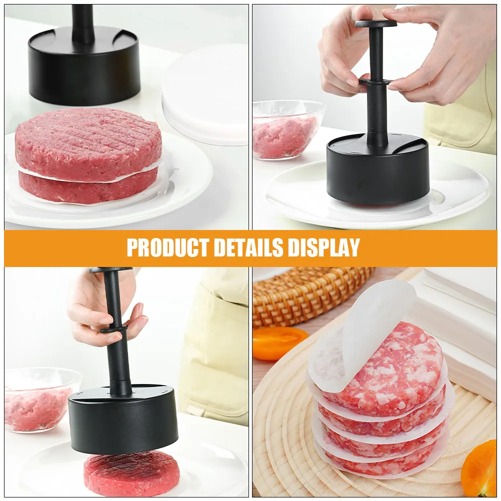 1Set Non-Stick Burger Press Patty Maker with Paper Liners Ergonomic Design for Effortless Use in Home Kitchens view 5