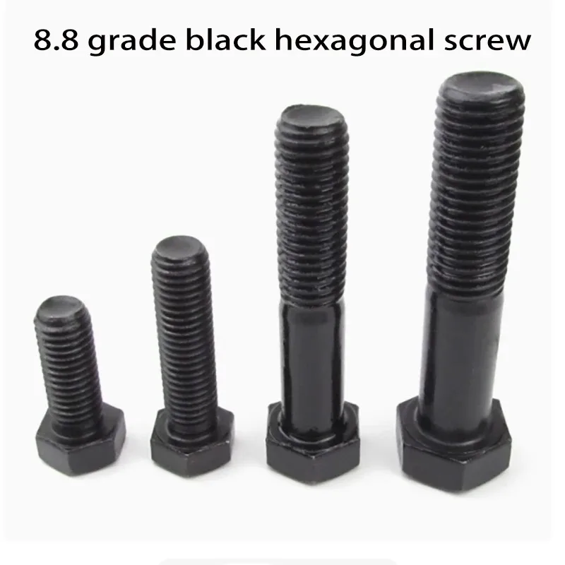DIN933 Black Carbon Steel Hex Head Bolts M18 M20 M22 M27 Full Thread & Half Thread External Hexagon Screws