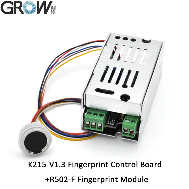 

GROW Self-locking Relay Output DC10-30V K215-V1.3 Fingerprint Control Board+R502-F Waterproof Small Fingerprint Module