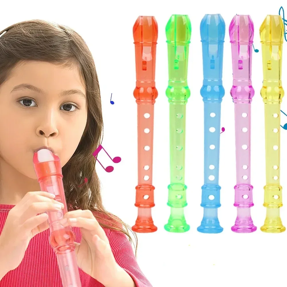 1PC Plastic Six-hole Musical Instrument Colorful Plastic Flute Educational Carnival Prizes Kids Music Educational Toy Gift