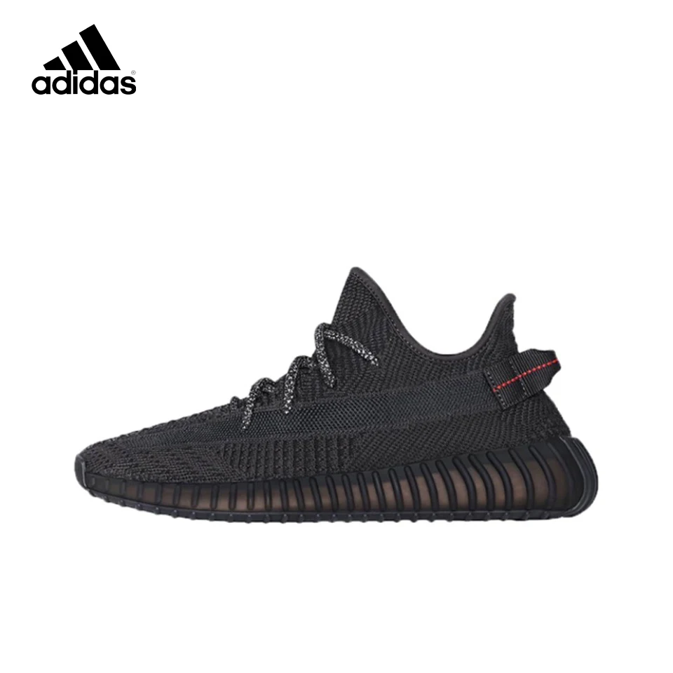 Кроссовки Adidas Yeezy 350 V2 Boost мужские и женские, классические, повседневные, для бега, в стиле ретро, оригинал, глубокие черные, FU9006