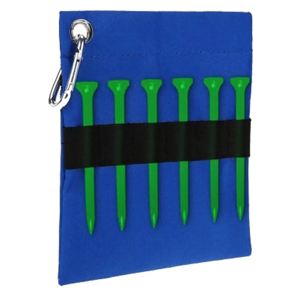 

Сумка-чехол для гольф-аксессуаров из синего нейлона с карабином, контейнер для мячей и держатель для гольф-титов