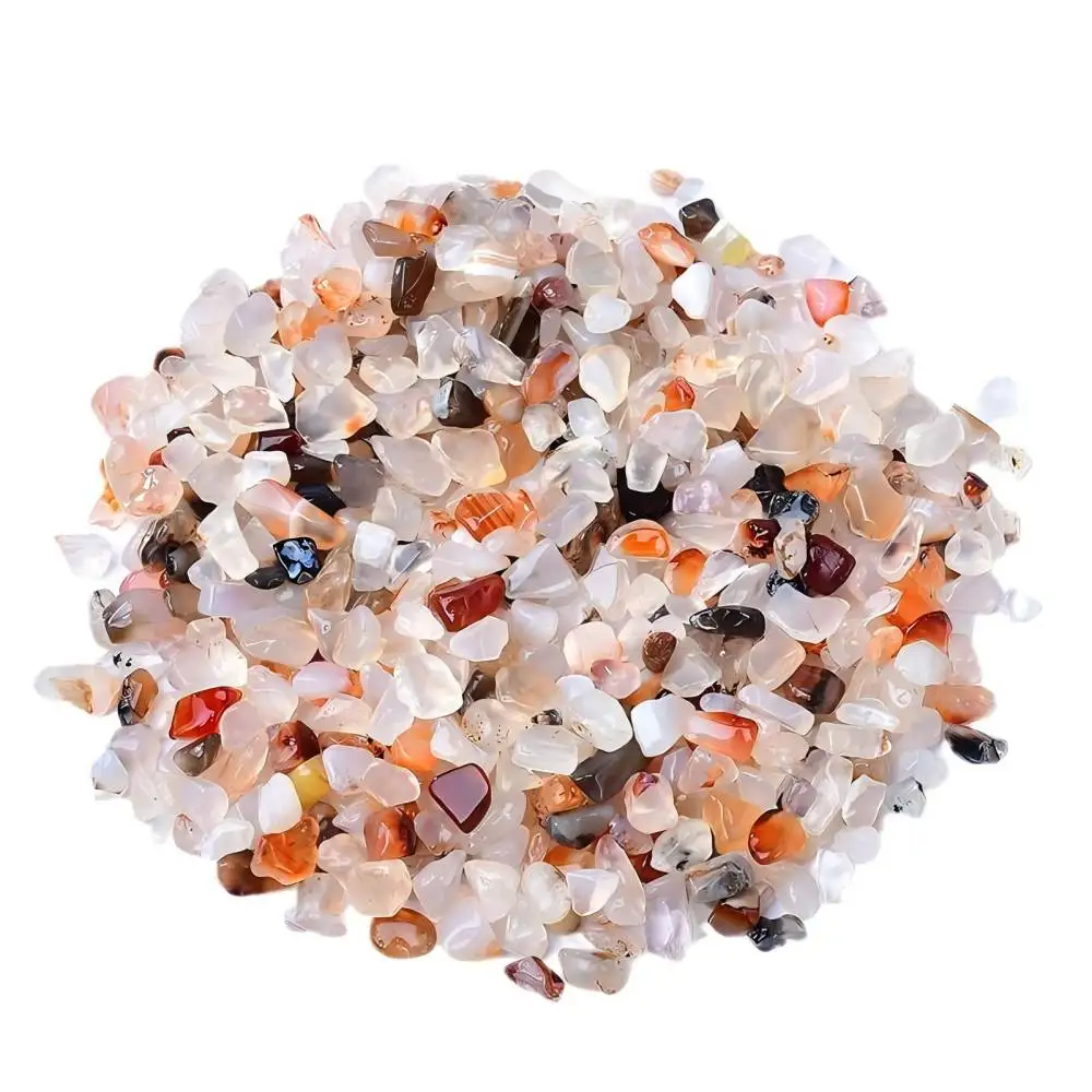 

100G White Agate Crystal Crushed Stone Rainflower Stone Pebble Fish Tank Bonsai Paving Decorative Stone