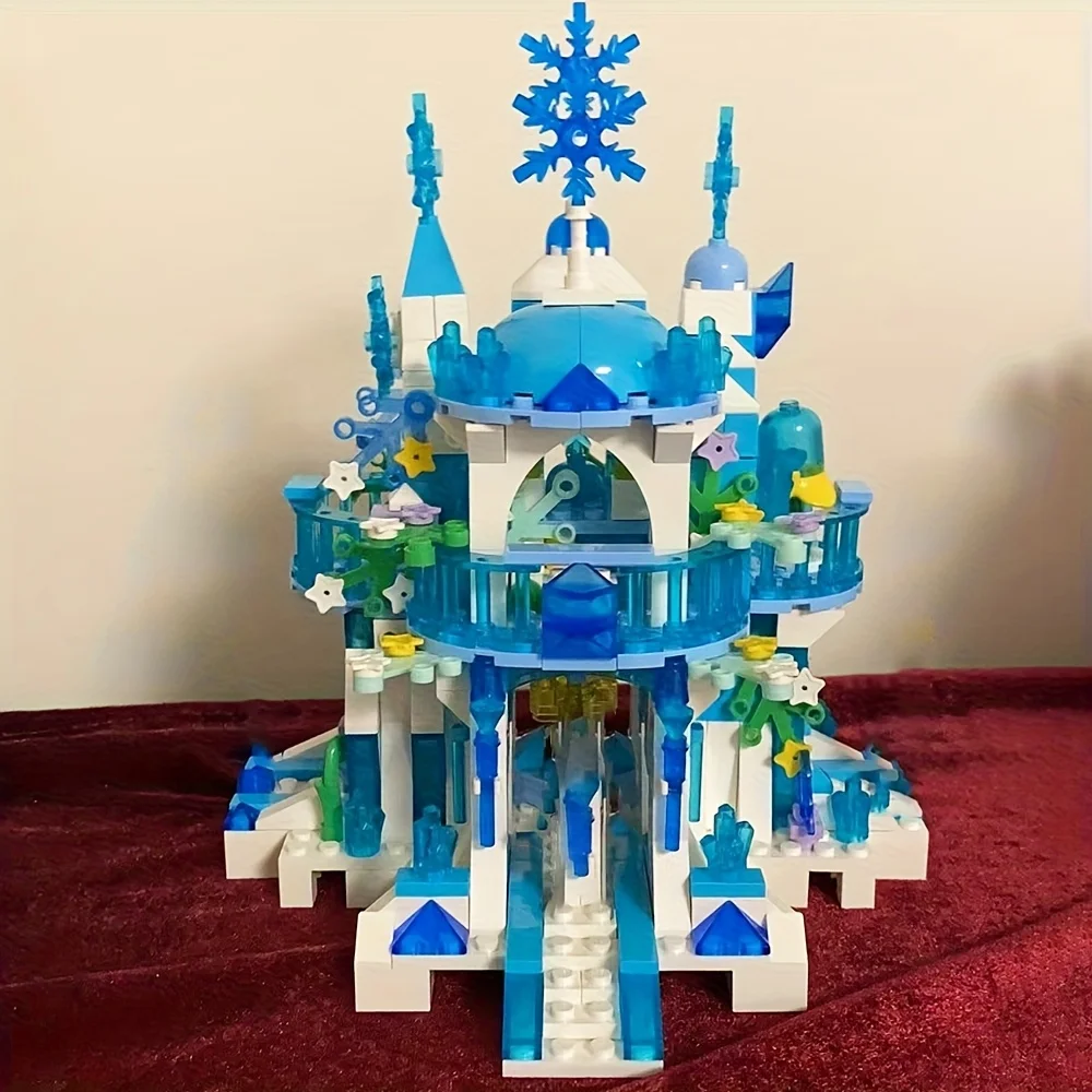 Amigos princesa luxo castelos de gelo blocos de construção playground casa filmes tijolos figuras clássicas conjunto brinquedo para meninas presente diy