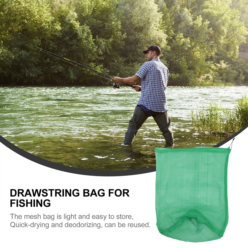 

4 Pcs Fishing Net Bag Nylon Diving Fish Net Catching Precision Crafted Drawstring Light Compact Stable