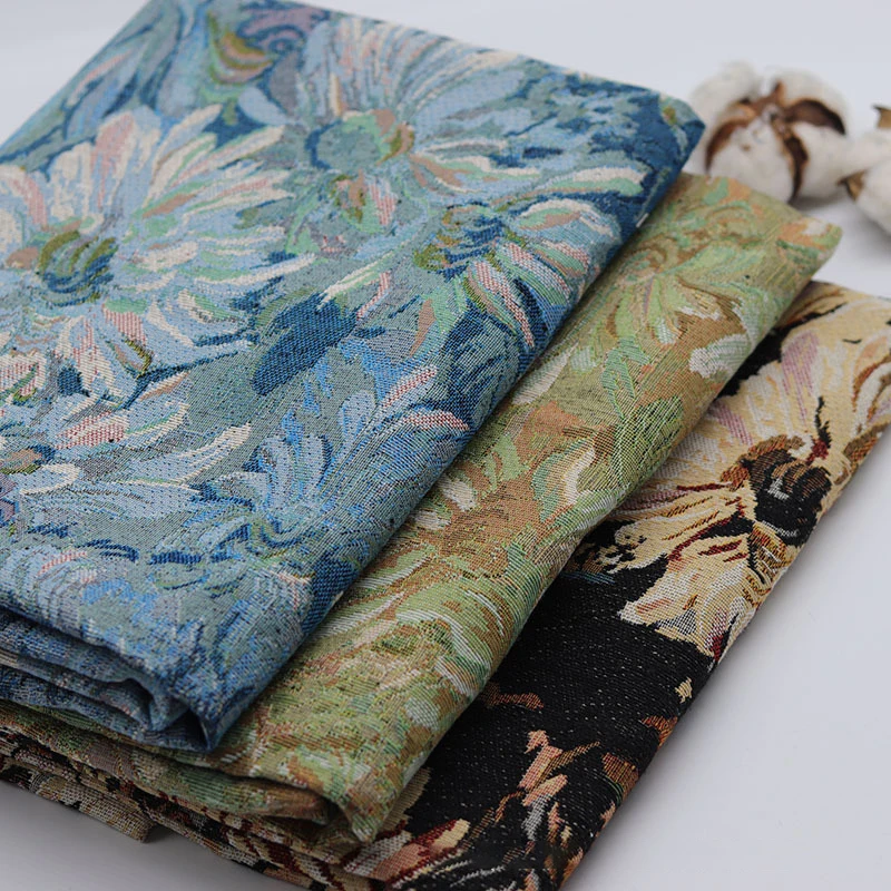 100x150cm  Jacquard Fabric Fashion Van Gogh Art Oil Painting Style Woven Fabric Diy Sewing Sofa Garment Skirts Bags Decor