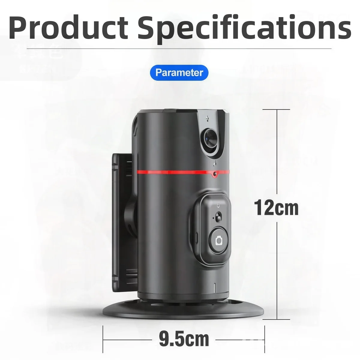 Подставка для мобильного телефона с распознаванием лиц с искусственным интеллектом и поворотом наклона, вращение на 360 градусов, настольный штатив с панорамной прямой трансляцией, черный Подставка для мобильного телефона с распознаванием лиц с искусственным интеллектом и поворотом наклона, вращение на 360 градусов, настольный штатив с панорамной прямой трансляцией, черный