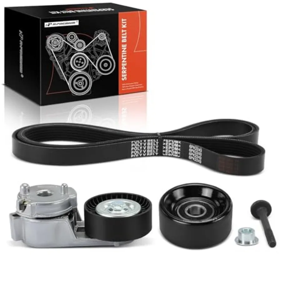 

Engine Serpentine Belt Drive Kit Compatible with Jeep Cars - WJ Series Grand Cherokee 1999-2004 TJ Series Wrangler 2000-2006 -