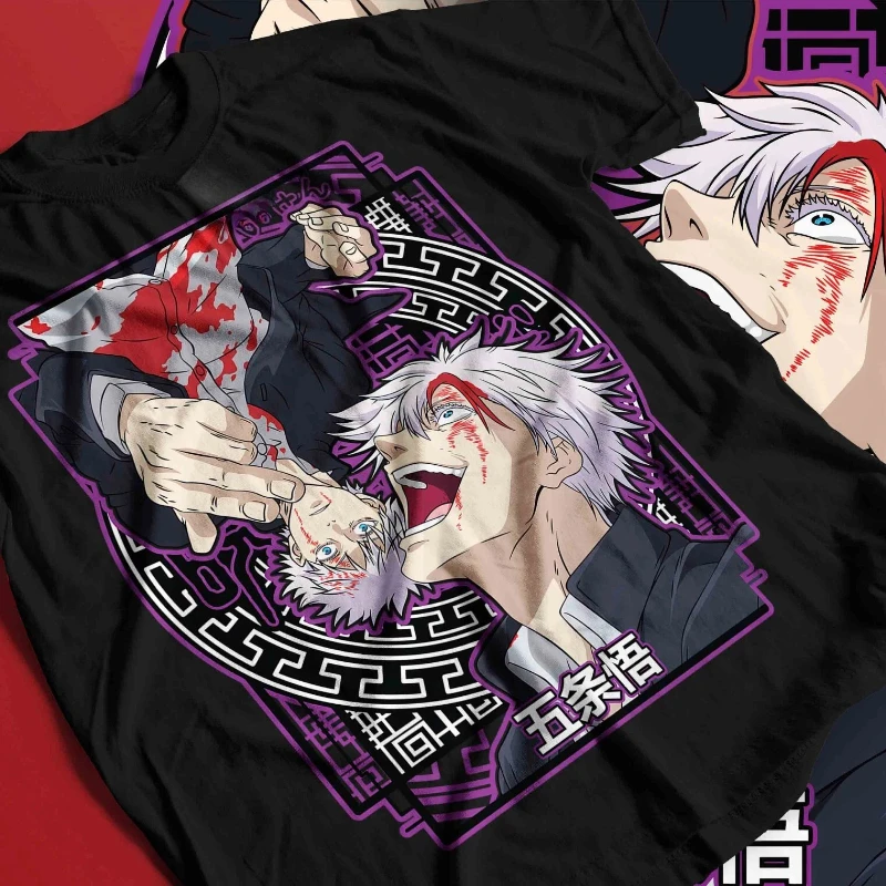 

Футболка Gojo Satoru Jujutsu Kaisen Mahito, аниме ужасы, забавный подарок, летняя новая винтажная модная мужская и женская уличная одежда