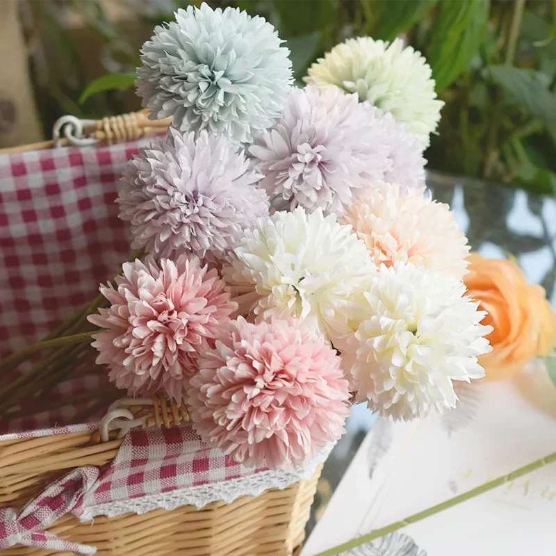 

3/6/10Pcs Silk Dandelion Flower Ball Fake Flowers DIY Home Wedding Decoration Artificial Flower Bouquet Valentine's Day Gifts
