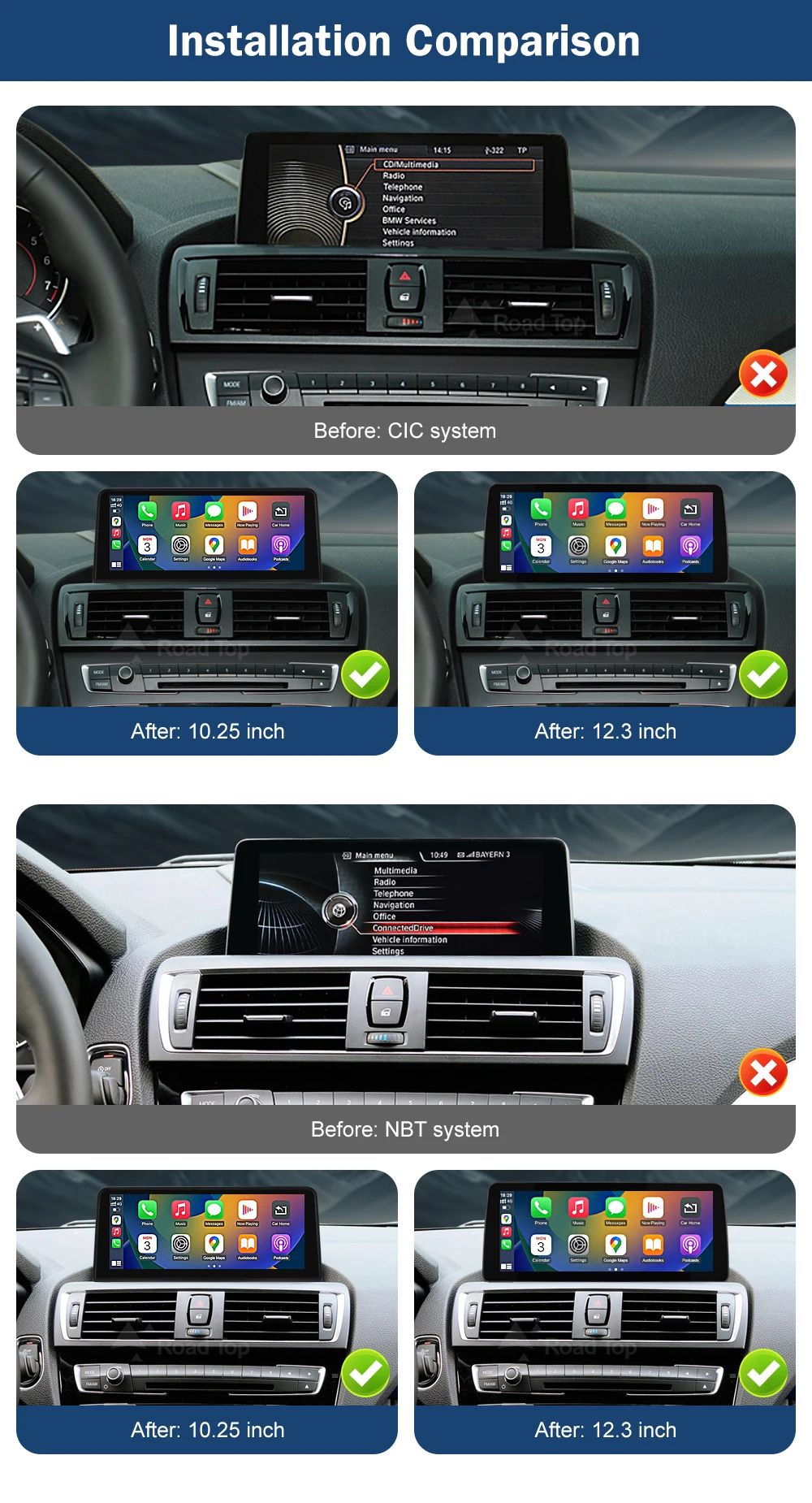 10,25 Multimedia AHD Display Für BMW 1 2 Serie F20 F21 F22 2012-2016 NBT Touchscreen Drahtlose Carplay navigation Android Auto – Detail 2