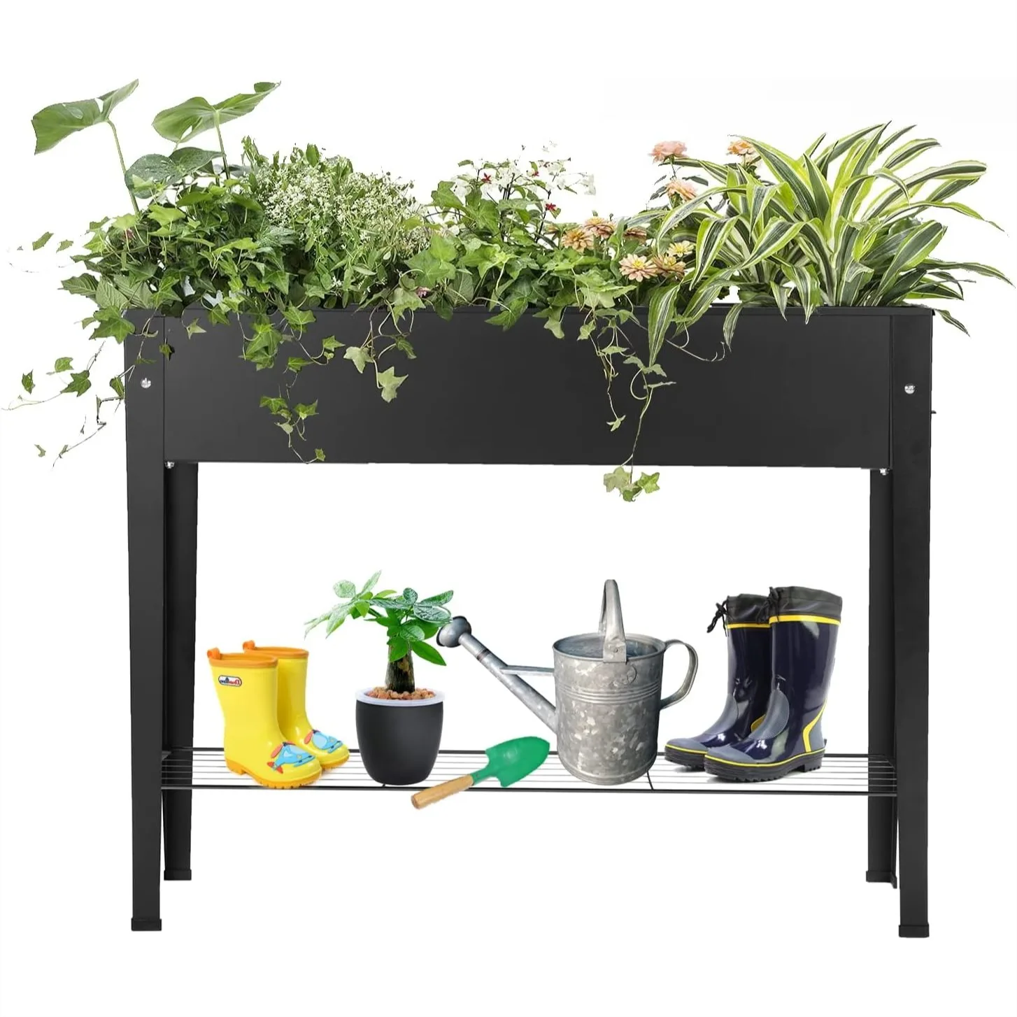 

Raised Garden Bed with Legs, Elevated Planter Metal Box for Vegetables Herbs Flowers, Durable Steel Frame with Anti-Rust Coating