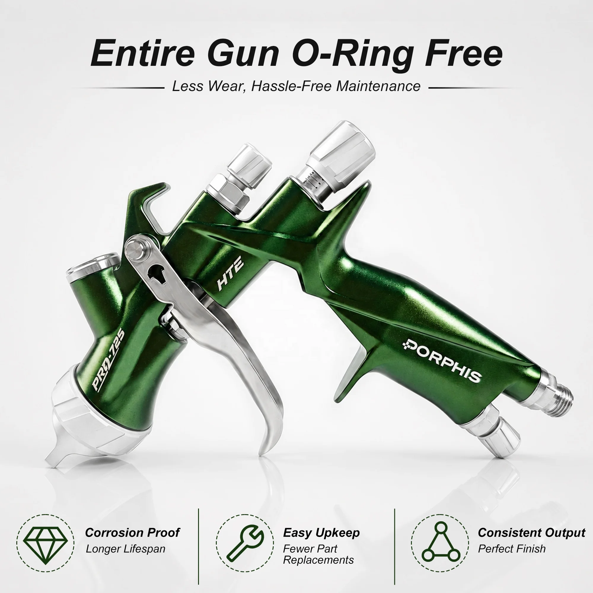 Advanced PRD-725 LVMP Spray Gun 1.3/1.4mm 600ml 427g No O-Ring High Atomization for Automotive Refinishing 2