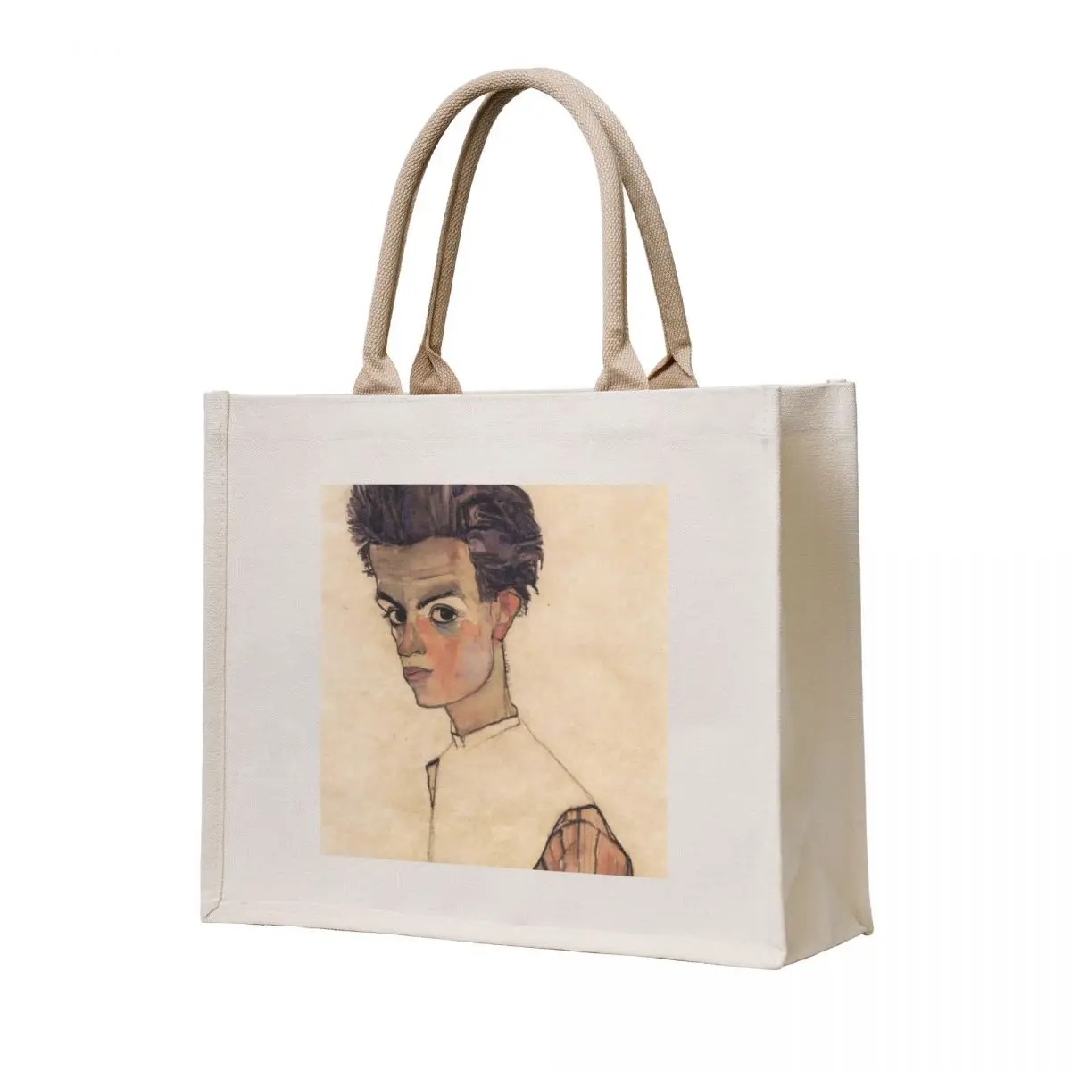 

original painting by Egon Schiele 1890 - 1918, Egon Schiele Prints Tote Bag hand bag ladies custom fabric bag Custom