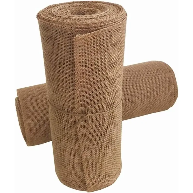 ABMH-Jute Burlap Table Runner 12'' Wide X 5 Yards Long Burlap Fabric Roll Perfect For Weddings, Table-Runners, Decorations & Cra