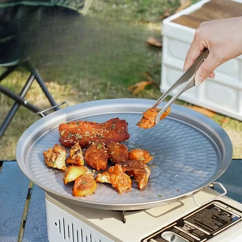 Pure titanium baking pan non-stick frying pan ultra-light portable integrated design