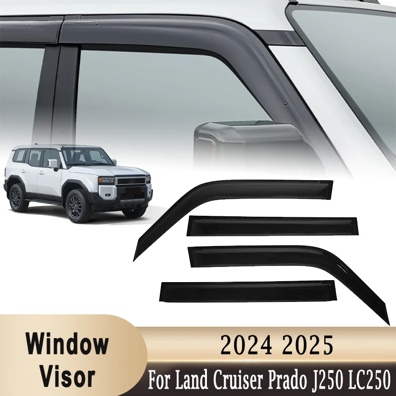 Waterproof Window Visor Weather Rain Guards Shield Window Deflectors Shelters For Toyota Land Cruiser J250 Prado LC250 2024 2025