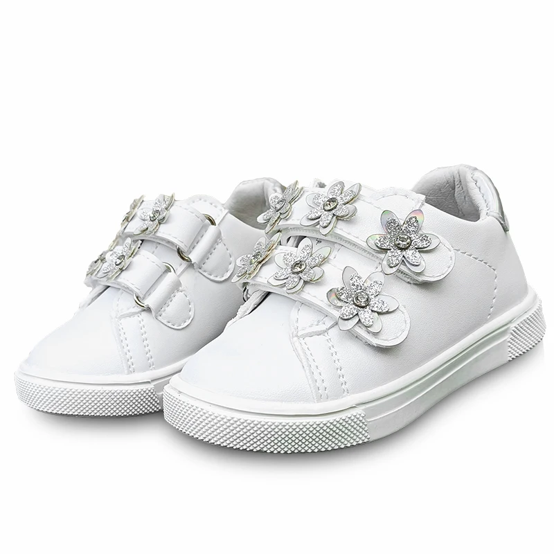 Mode Bloem Schoenen Pu Leer Meisje Sneaker Kinderen, Nieuwe Kids Schoenen + Innerlijke 13.5-18Cm