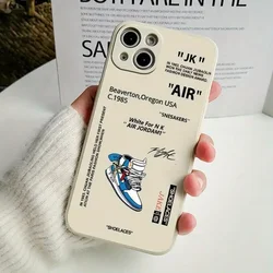 Liquid Silicone Trendy Phone Case For iPhone 15 14 11 12 13 Pro Max 7 8 Plus X XS Max XR Shockproof Soft TPU Back Cover