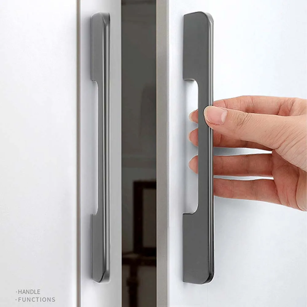 

Modern Minimalist T-shaped Round Head Cabinet Door Handle Gray Aluminum Alloy Lengthened 1 Meter Wardrobe Door Handle Door Knobs