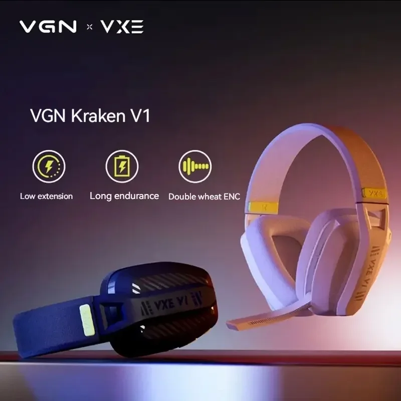 Vgn Vxe V1 2.4g Dual Mode Headphone Wireless Bluetooth Headset Lightweight Long Battery Life Noise Reduction Accessory Pc Gift