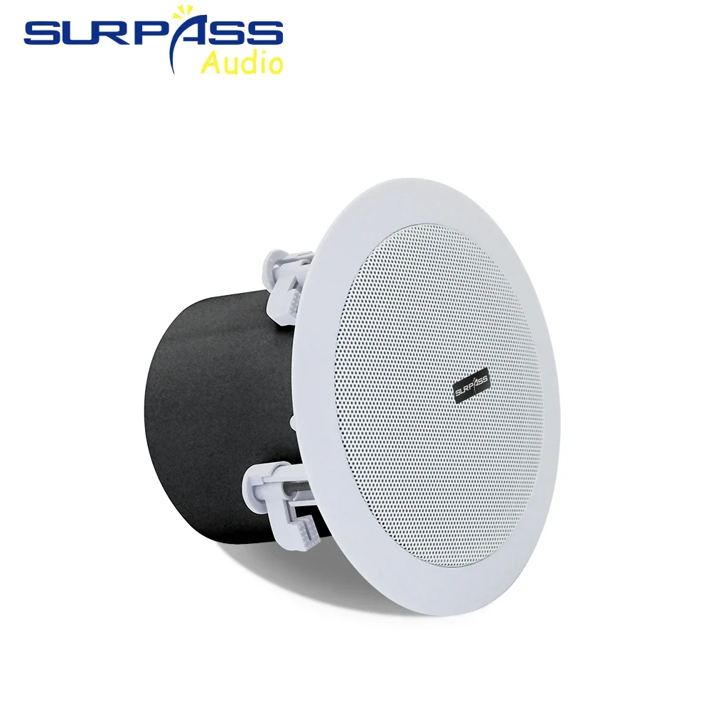 Home Theater Sound System 5 Inch 8 Ohm 20W Ceiling Speaker Moisture-Proof In Wall Ceiling Speaker  ABS Material with Back Cover