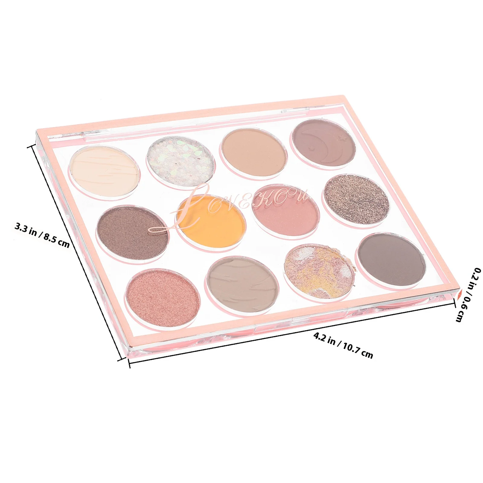 لوحة ظلال عيون مكونة من 12 شبكة، صينية مكياج خفيفة الوزن للسفر في الهواء الطلق، منظم ظلال عيون لامعة ولامعة #2