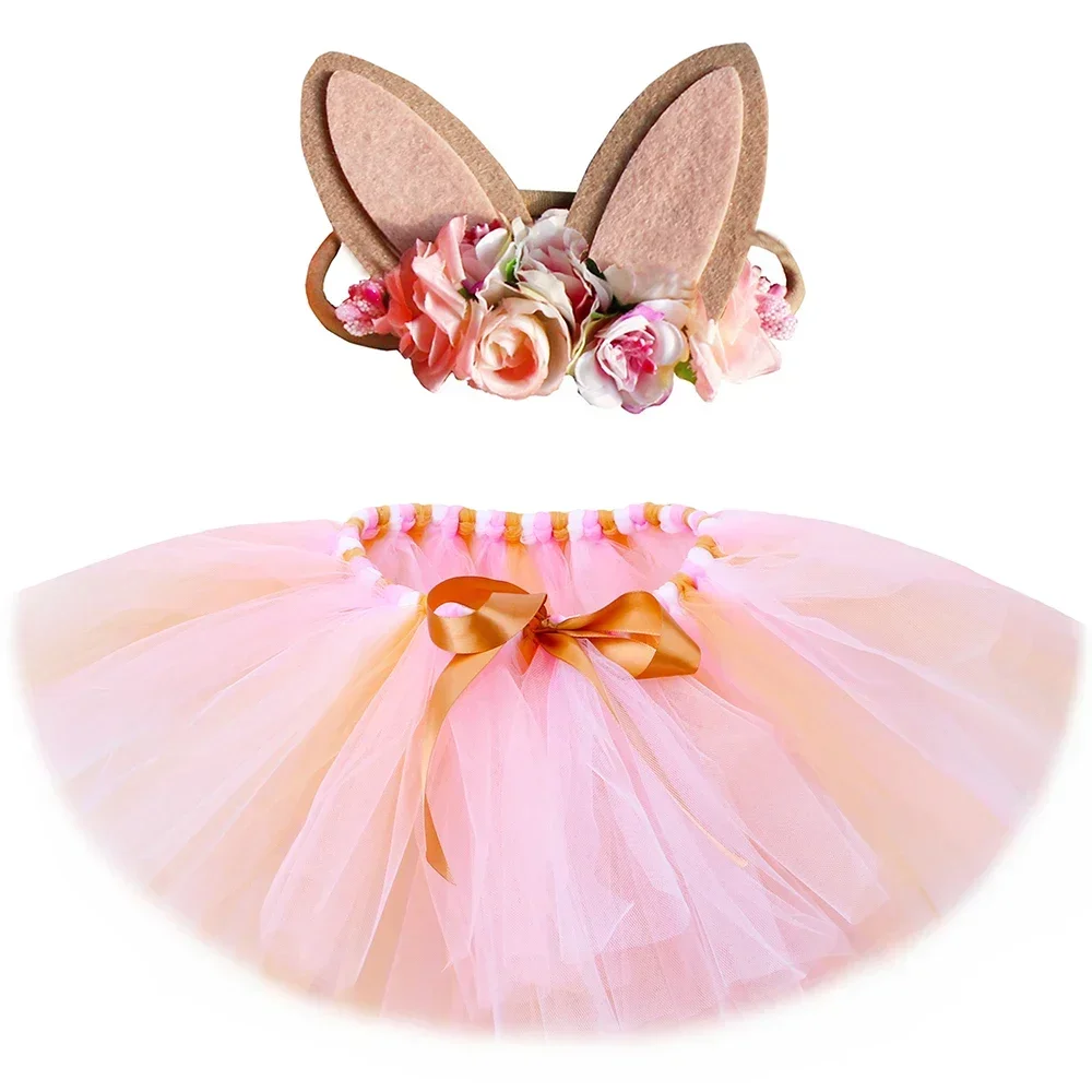 Easter Bunny Costume Kids Tutus Toddler Baby Girls Tutu Skirt Halloween Rabbit Dress Up Outfit Fluffy Girls Mini Tulle Skirts