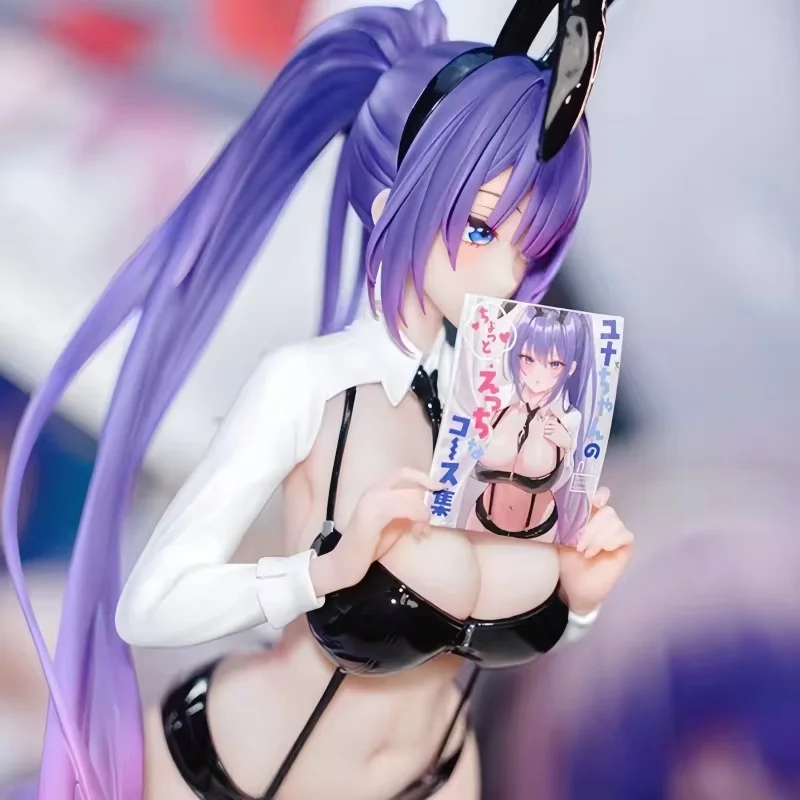

In Stock Anime Character Biya Yuna Figurine Standing Posture Purple Ponytail 1/4 Rabbit Nest Rabbit Girl Model Figurine Gifts