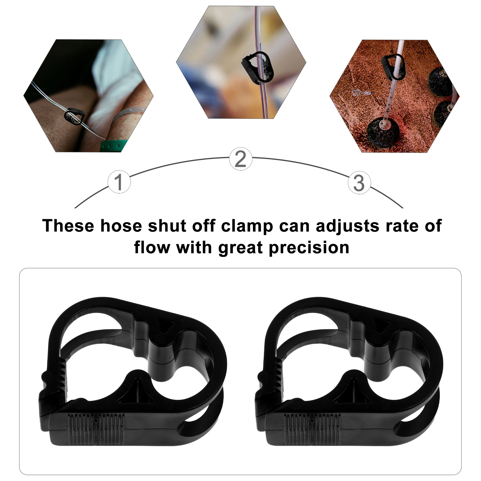 

Water Stop Hose Clamp Infusion Bottle Tube Clip Tubing with Gear Plastic for Aquarium Adjustable Shut Off Clamps Siphon