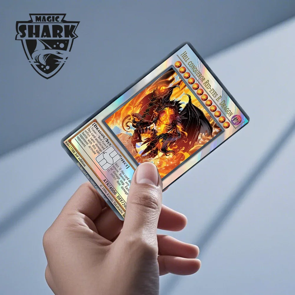 Magic Shark Blue Eyes Dragon Yo-gi-oh Game Shinny Laser Holographic Debit Credit Card Sticker Film Skin Front Cover – Detail 10